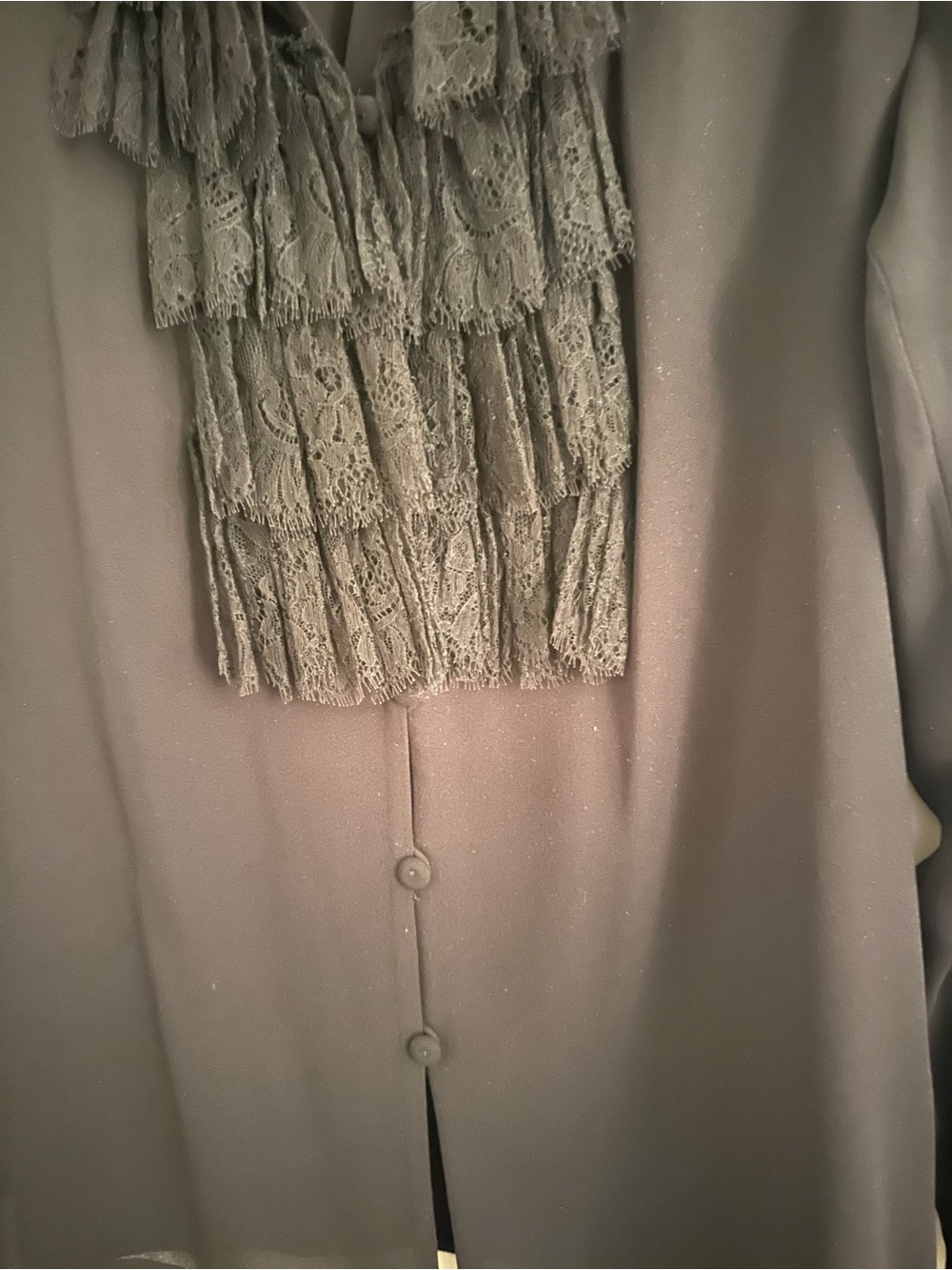 Escada Black Ruffle Front Blouse - Picture 4 of 4